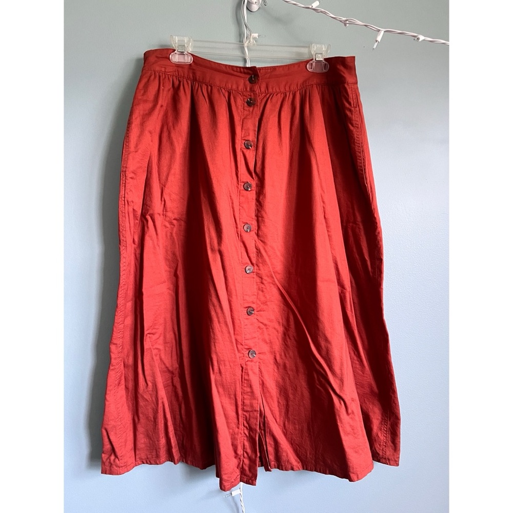 Madewell Women's Rust Button-Down Skirt